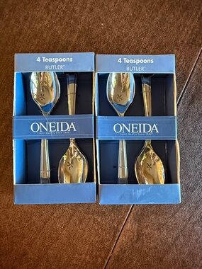 Oneida Butler Teaspoon Set in Silver - 2 Packs of 4